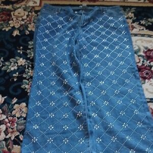 Cato Blue High Rise Women Jeans with Silver Accents